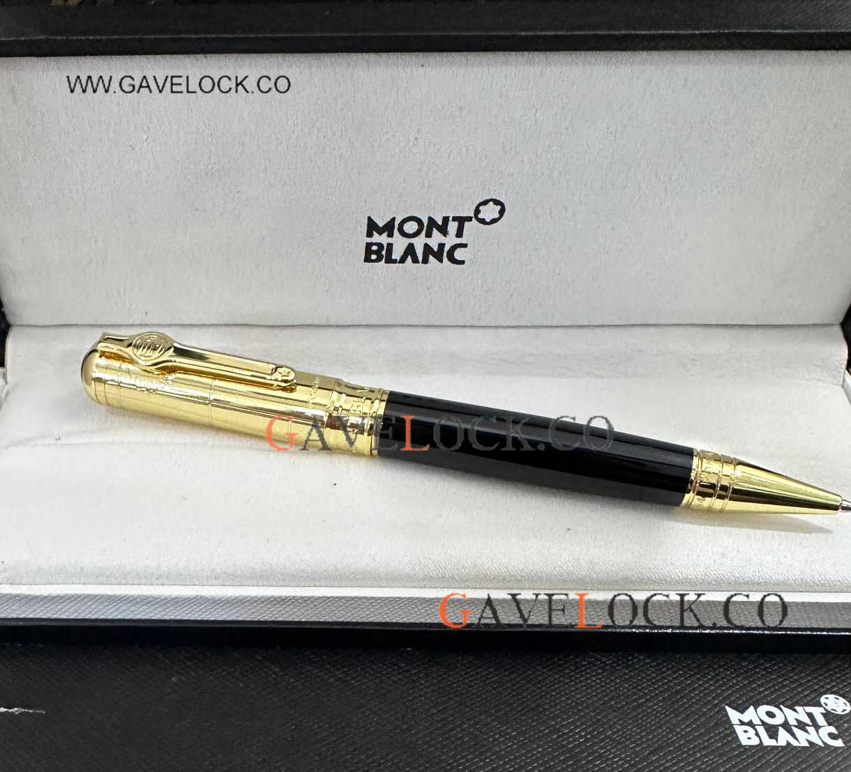 Clone Montblanc Muhammad Ali Ballpoint Pen Gold-Black Pens